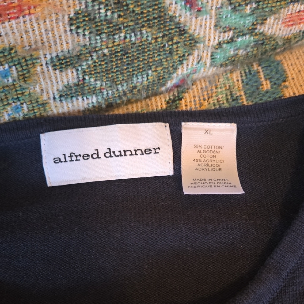 Alfred Dunner Navy Cardigan with Butterfly Embellishments - Picture 2 of 4